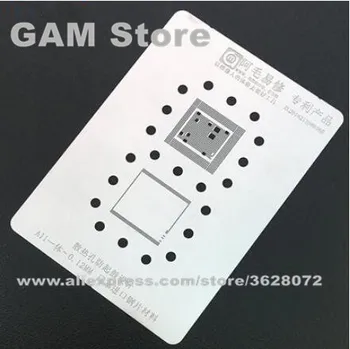 A11 CPU RAM BGA wzornik dla iPhone 8 8+ 8 Plus CPU RAM IC Reballing Pin BGA Solder Heat Template 0.12 mm Thickness Anti Drum-up