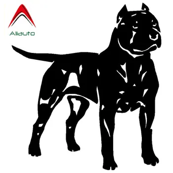 Aliauto osobowość oszczędny samochód naklejki pit Bull american staffordshire terrier pies naklejka ozdoby czarny/srebrny,13 cm*15 cm