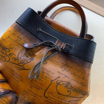 Andonaimi torby handmade okrągły skóra moda tendencja Torba podróżna torba męska torebki damskie torby