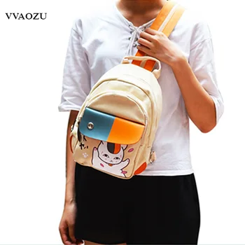 Anime Natsume Yuujinchou Płótno Mini Plecak Wielofunkcyjny Stawek Plecak Podróży Wysłannik Piersi Torba Unisex Plecak