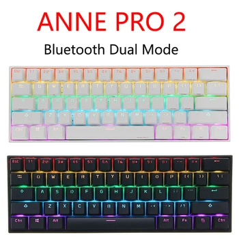 Anne Pro2 Mini Portable Mechanical Keyboard 60% Wireless Bluetooth Mx RGB 61 Key Gaming Keyboard Gateron Cherry Kailh Switch Box