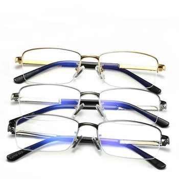 Anty-niebieskie światło połowa kadru biznes męskie okulary metalowe, kwadratowe komputer niebieskie światło blokada recepty okulary Kobiety mężczyźni