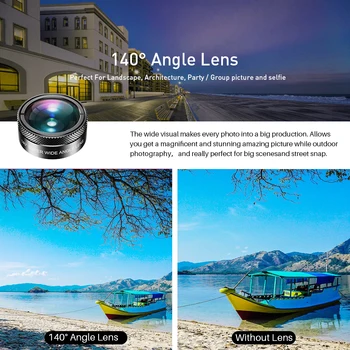 APEXEL Camera Lens Kit 11in1 Fisheye 140 stopni obiektyw szerokokątny pełna/stopniowy filtr CPL ND Macro telefon obiektyw kamery wideo dla telefonów komórkowych