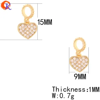 Atak design 20szt 9*15 mm biżuteria akcesoria/CZ zawieszenia/prawdziwe złocenie/kształt serca/DIY Making/Hand Made/biżuteria wnioski