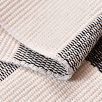 Bawełna bawół kratę kratkę dywan 27,5 x 43 cm do prania tkaniny zewnętrzne dywany dla warstw drzwiowych mat ganek/kuchnia/dom wiejski czarny
