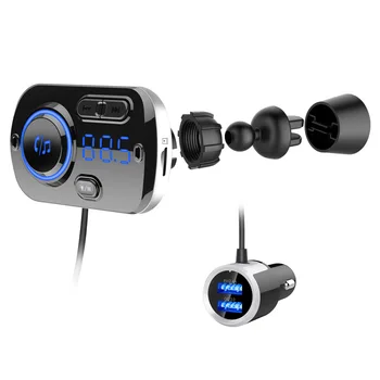 Bezprzewodowy Bluetooth 5.0 Carkit, Wma nadajnik FM AUX audio samochodowy odtwarzacz samochodowy odtwarzacz MP3 obsługa odtwarzania karty TF