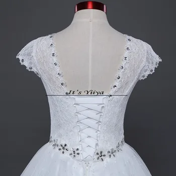 Bezpłatna wysyłka białe lub czerwone tanie koronkowa suknia ślubna Księżniczka suknie ślubne koronki moda Vestidos De Novia suknia HS587