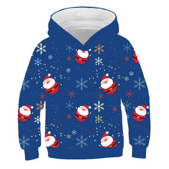 Boże narodzenie 3D dla dzieci sweter dla dzieci ciepłe bluzy dla chłopców, dziewcząt wesołych Świąt prezenty odkryty bałwan bluzy