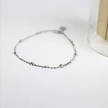 Bransoletki z 925 srebro dla kobiet akcesoria minimalizm koraliki łańcuszek bransoletki i bransoletki srebro biżuteria