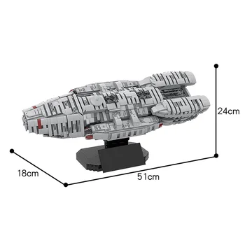 BuildMoc Technic Transporter MOC Battlestar Galactica Spaceship Building Blocks Bricks Technic Starship Model Toys For Children