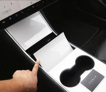 Centralny panel sterowania samochodu patch ochronny dla Tesla Model 3 włókna węglowego ABS dla Tesla Model Y konsola środkowa Shell naklejka