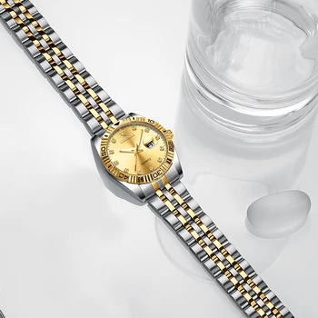 CHENXI 2021 nowy, luksusowy marka mody zegarek dla kobiet złoto stal nierdzewna rhinestone kwarcowy zegarek kobiet zegarek prezent