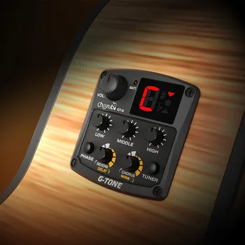 Cherub GT-6 gitara akustyczna, gitara przedwzmacniacza piezo pickup 3-pasmowy korektor korektor LCD tuner z pogłosem/opóźnione/refrenem/szeroki