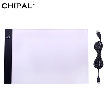CHIPAL A4 led rysunku tablet cyfrowy, graficzny mata USB LED Light Box Copy Board Electronic Art Graphic Painting Writing Table
