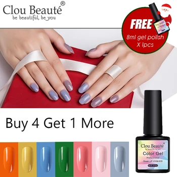 Clou Beauté Buy 4 Get 1 More Color Nail Polish Art 8ml Nail DIY Nail Polish off UV Gel Nail Led Nail Gel lakier pół-stałych