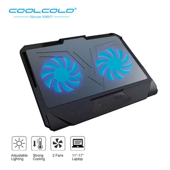 COOLCOLD laptopa podkładka chłodząca baza notebook cooler dwa led wentylatora siedem kątów regulacji dla 12
