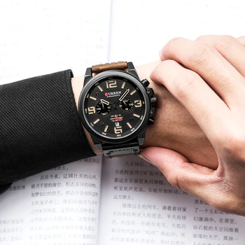 CURREN 8314 nowe męskie zegarki top luksusowej marki dla mężczyzn wojskowo-sportowe zegarki na rękę skórzany zegarek kwarcowy erkek saat Relogio Masculino