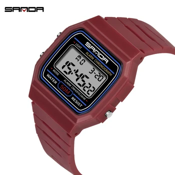 Cyfrowy Zegarek Dla Kobiet Led Cyfrowe Zegarki Damskie Wodoodporne Sukienki Elektroniczne Sportowe Nurkowanie Czerwone Męskie Zegarek Para Zegarek 2021