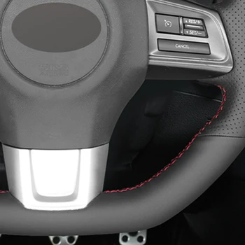Czarna sztuczna skóra syntetyczna DIY ręcznie uszyta pokrywa kierownicy samochodu Subaru WRX (STI)-2019 Levorg-2019
