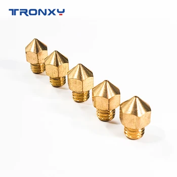 Części drukarki Tronxy 3D miedziana dysza dysza штрангпресса dla rozmiaru dyszy штрангпресса drukarki 3D 0.2 mm 0.3 mm 0.4 mm 0.5 mm 0.6 mm opcjonalny