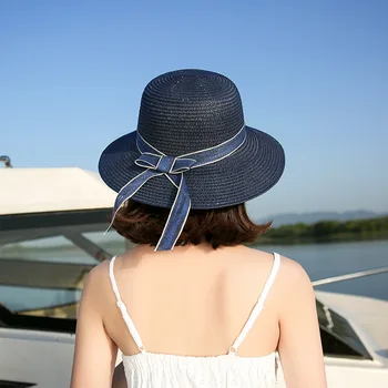 Damskie okulary czapki modne łuki i wstążki podróży plażowe kapelusze letnie ochrony przeciwsłonecznej młodzieżowe słomkowe kapelusze