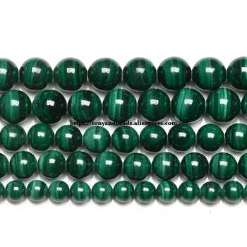 Darmowa wysyłka autentyczne naturalne półszlachetne Zambia zielony malachit-kamień okrągłe luźne koraliki 6 8 10 mm wybrać rozmiar biżuterii