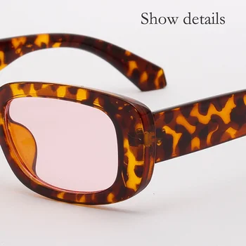 DCM Small Rectangle okulary Kobiety rocznika projektant леопардовые damskie okulary odcienie UV400