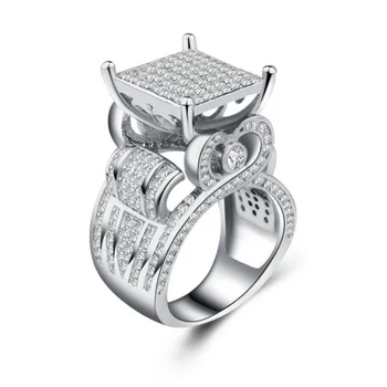 Deluxe Promise Utorować Cyrkonią pierścionki dla kobiet i mężczyzn dekoracje ślubne prezent