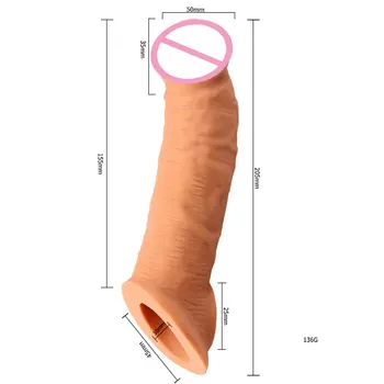 Dildo sex zabawki męski wydłużanie penisa rękaw zagęszczony penisa pierścień zamek cienkie rękawy odzieży męskiej symulacja powiększalnik prezerwatywy