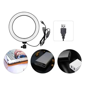 Dimmable LED Selfie Ring Light with Tripod USB Selfie Ring Light Lamp Big Photography Ringlight with Stand for Cell Phone Studio