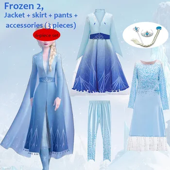 Disfraz Elsa Girls Dress Cosplay Birthday Party Dress Kids Christmas Dress Unicorn Anna Dress Beautiful Princess Hair