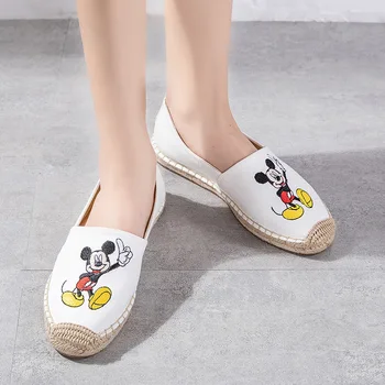 Disney Mickey fisherman shoes dziewczyny wiosna lato nowa słomkowy casual torba buty są wygodne i oddychająca dzika studenckie buty
