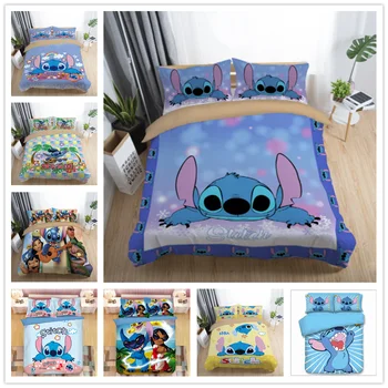 Disney Stitch Printed Beding Set Home Textile Cartoon Single Twin Full Queen King Size Bedclothes Children ' s Boy Girl Bedroom