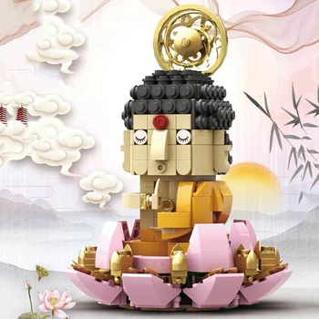 DIY MOC small creative gift small particle chinese Buddha brickheadz assembly building model toys for children gifts