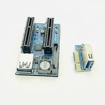 Dodaj na karcie PCIE Riser Card Adapter PCI Express USB 3.0 Raiser Riser PCI-E Extender PCIE X1 do двухпортовой karty rozszerzeń PCI-E X4