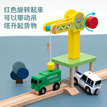 Drewniany pociąg utwór zestaw drewniany kolej w zagadce z przyjaciółmi i tory kolejowe tranzyt Brio kolejowe drewniane zabawki dla dzieci, prezenty