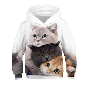 Druku 3D Cat bluzy dzieci młodzież z długim rękawem, bluzy 3D małych dzieci Baby Boy odzież jesień rodzina sweter płaszcz topy