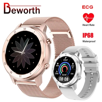 DT89 inteligentne zegarki kobiety EKG monitorowanie rytmu serca, ciśnienie krwi IP68 Wodoodporny fitness tracker sport Mężczyźni Lady Smartwatch PK S02