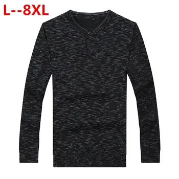 Duży rozmiar bawełniane swetry mężczyźni V neck Męskie swetry sweter Jersey marka jesień zima plus 8XL 5XL 6XL 4XL dzianiny strój męski