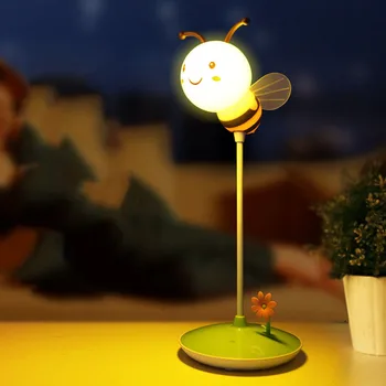 Dziecięcy stolik lampa LED Night Light Cute Pszczoła Cartoon lampa stołowa pilot zdalnego sterowania Night Light