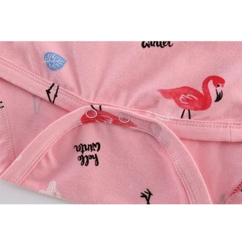 Dziewczynka Body Nowo Narodzony Maluch Jesień Odzież Różowe Flamingi Onesie Z Długim Rękawem Bawełna Kombinezon Zima Ciała Dzieci Prezent