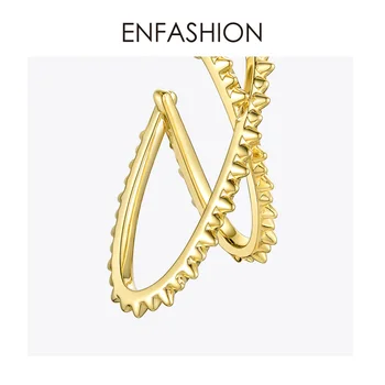 ENFASHION Punk Spike X Shape Ear Mankiecik Clip-On kolczyki dla kobiet złoty kolor geometryczne kolczyki bez piercing biżuteria E191146