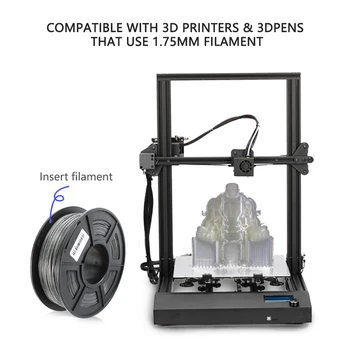 Enotepad 1.75 mm 1kg PETG 3D Printer Filament 1.75 mm 1KG/2.2 LB Spool Black PET Printer Material from Overseas Warehouses