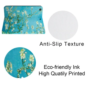 Etui dla iPad Mini 1 2 3 4 pokrywa Marmurowa drukowana płaszcz ochronny rękaw Smart Gogh Paint Leather Flower Funda Cute Book