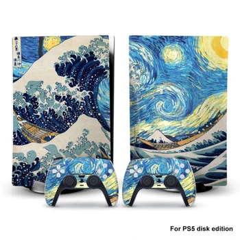 Folia protector uchwyt naklejki na PS5 kontroler gamepad pełna obudowa naklejki dekoracyjne akcesoria do PlayStation 5 joystick