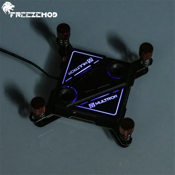 FREEZEMOD Computer Copper 60*60mm CPU Black Water Cooling Block With Blue Light Slow Flashing For IN TEL Platform. INTEL-POI3