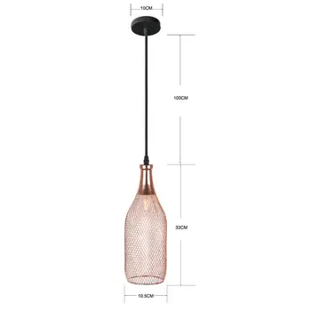 Galwanizacja nowoczesna, metalowa klatka lampa wisząca antyczne różowe złoto klatka twórczy wisząca dla restauracji salonie