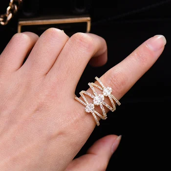 GODKI Luxury Corssover Chic Bold Statement pierścienie z циркониевыми kamieniami 2021 damska zaręczyny biżuteria wysokiej jakości
