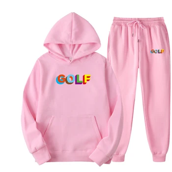Golf drukowanie nowy męski marka odzieżowa sportowa odzież zimowa, odzież bieganie bluza+spodnie sportowe z kapturem kostium fitness-zestaw