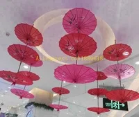 Gorących bubla 50 szt./lot kolorowe ręcznie malowane kwiaty ślub jedwabna tkanina chiński parasol parasolka do ślubu lin2622